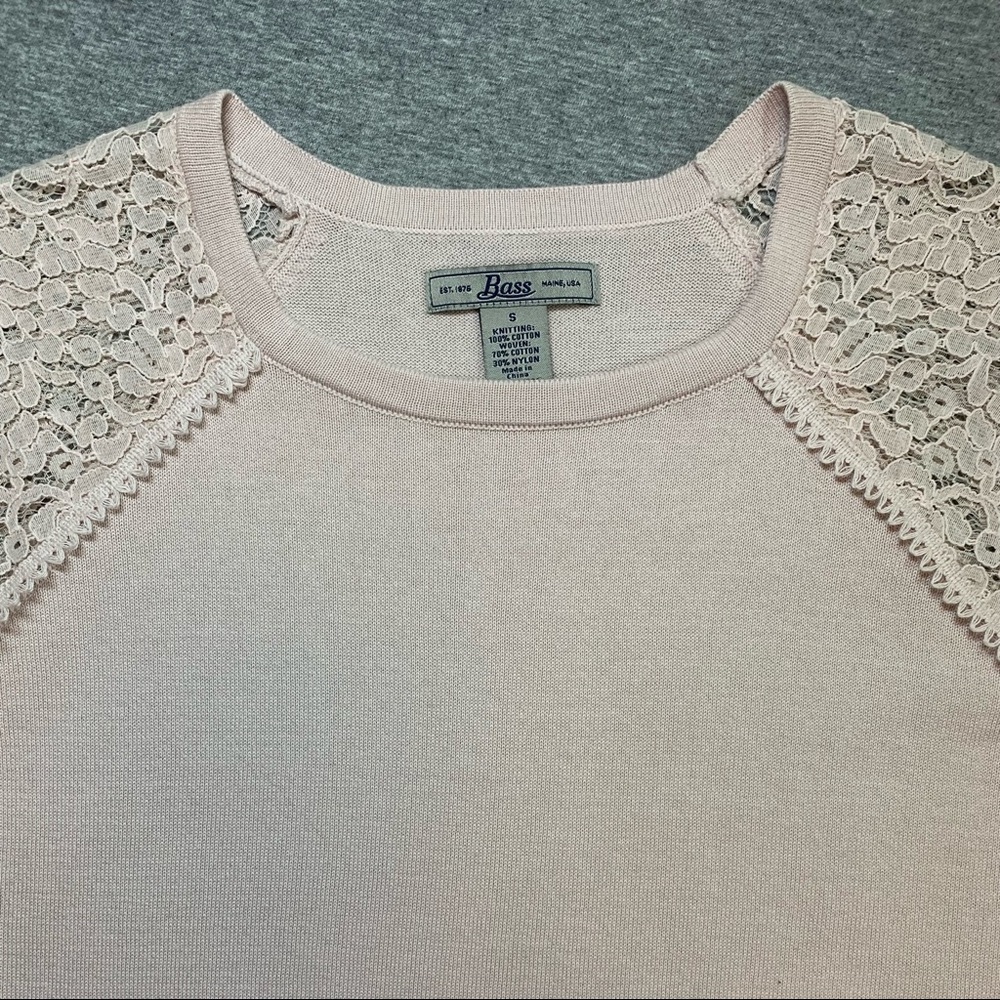 Bass Lightweight Cotton Sweater, Blush, Small, EUC